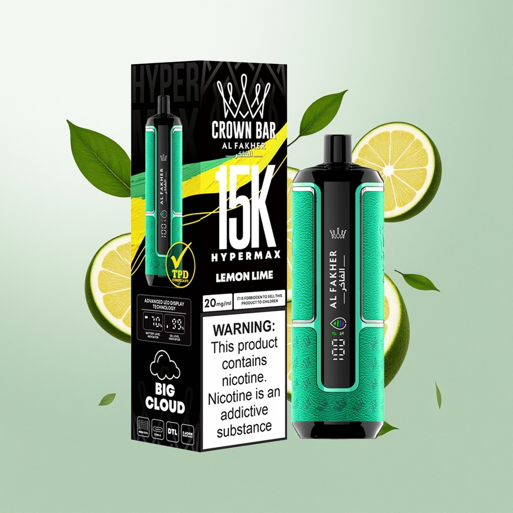 Al Fakher Crown Bar 15K Hypermax Limun Lajm Compact Tip