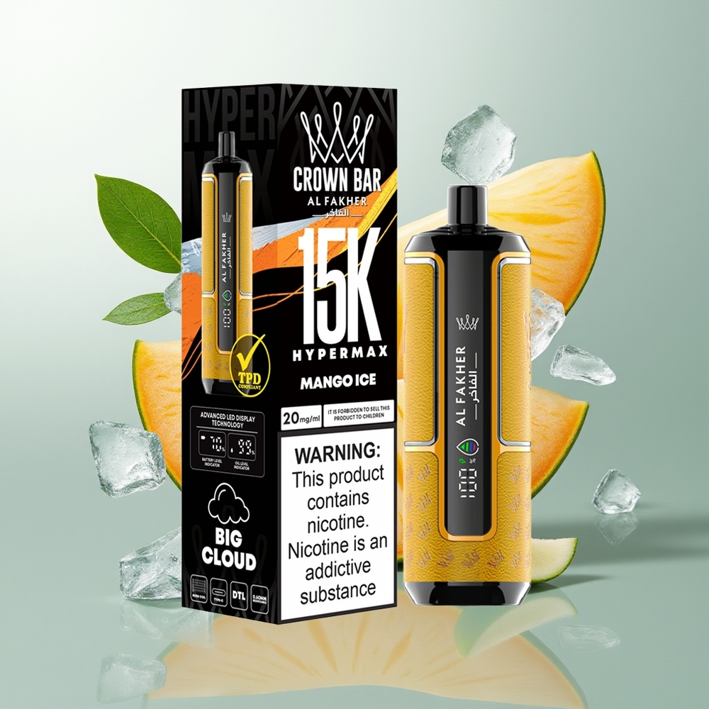 Al Fakher Crown Bar 15K Hypermax Mango Led Hypermax Baterija 600mAh