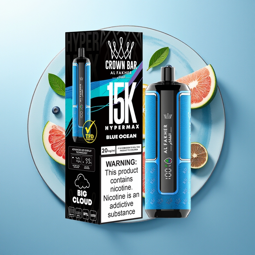 Al Fakher Crown Bar 15K Hypermax Plava Okean DTL 22ml
