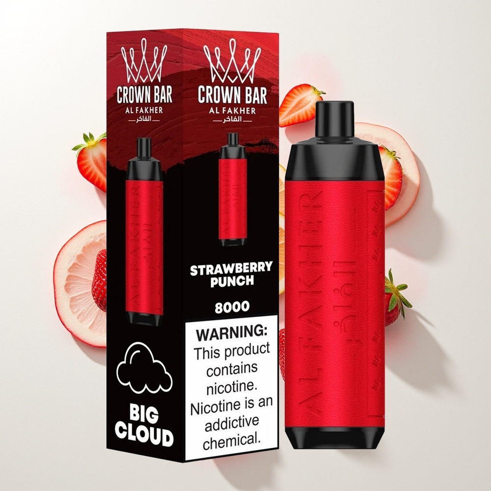 Al Fakher Crown Bar 8000 Crystal Jagoda Punch 18ml 8000 Puffs
