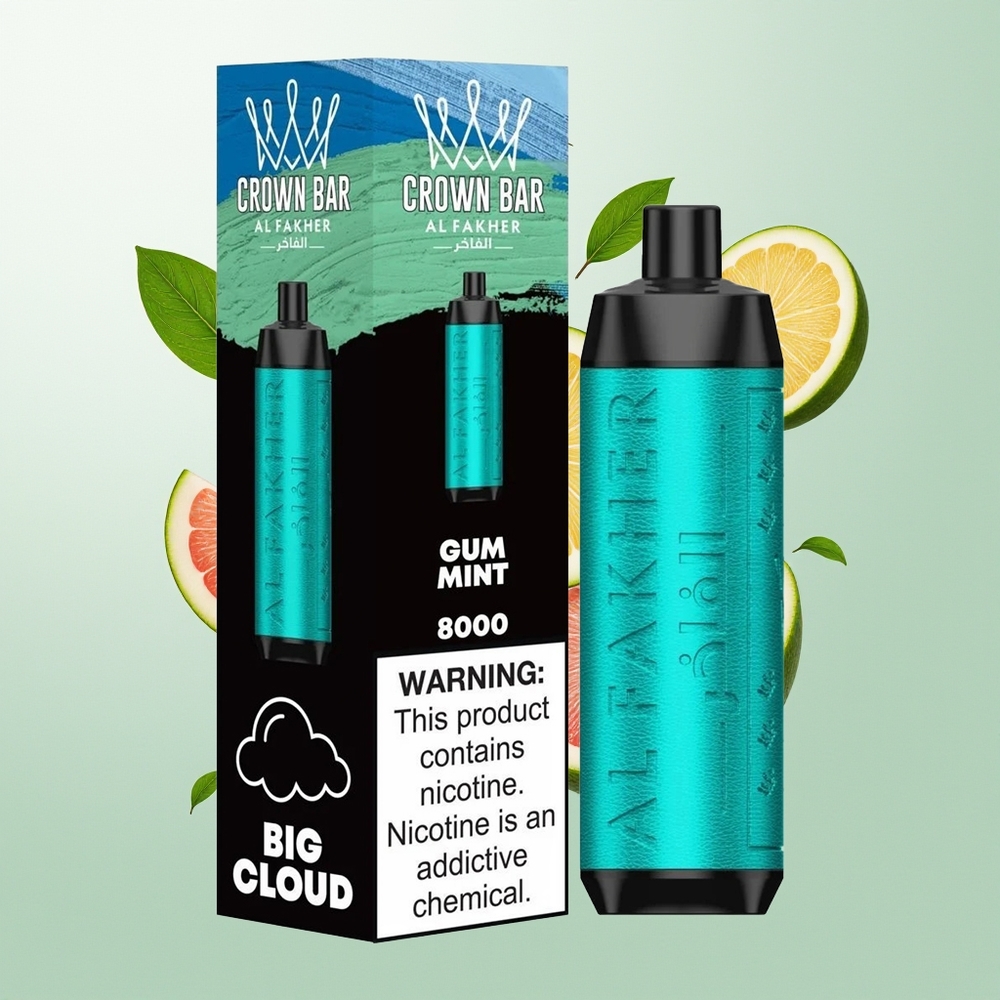 Al Fakher Crown Bar 8000 Crystal Jednokratna Vape Guma Metvica 18ml 5mg
