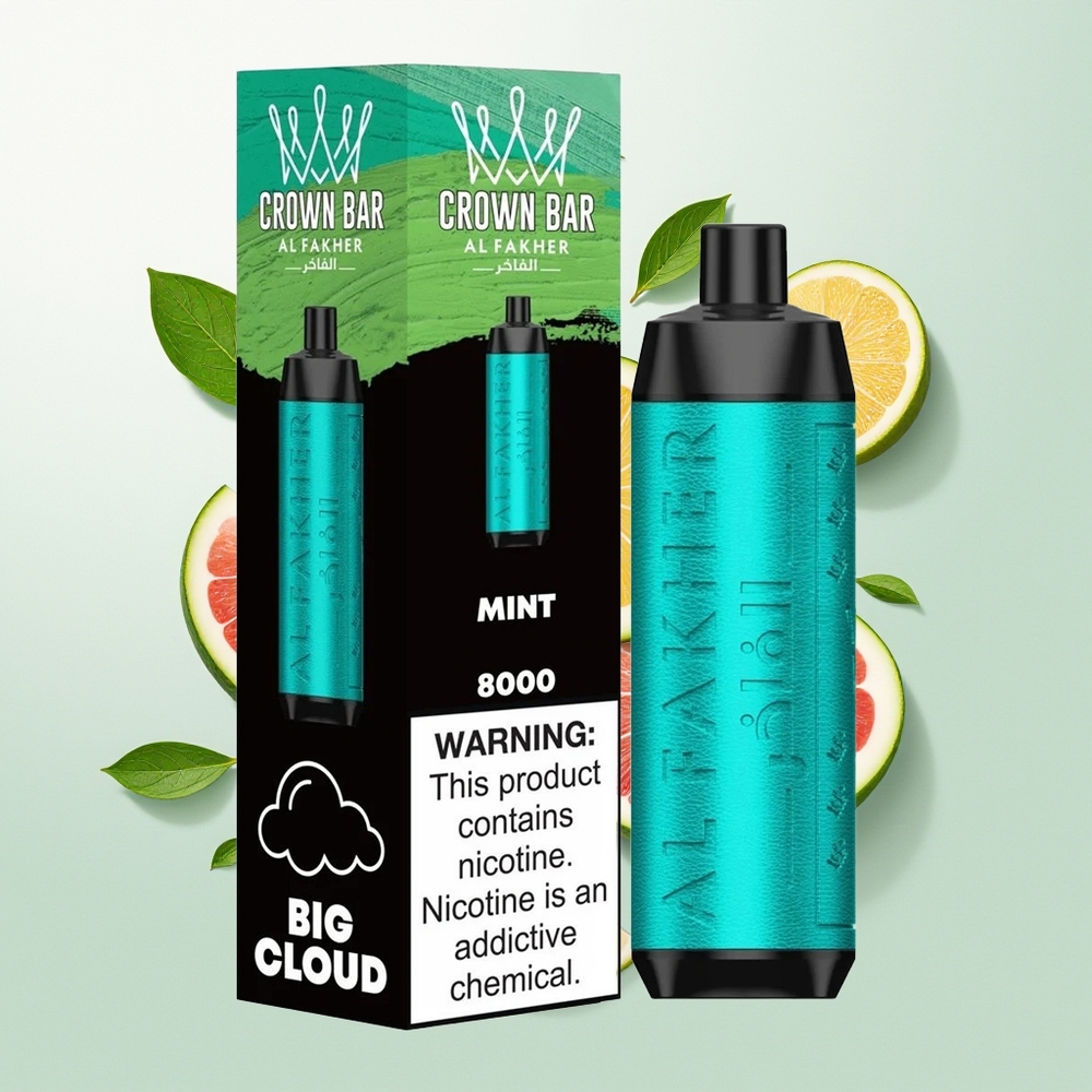 Al Fakher Crown Bar 8000 Crystal Jednokratna Vape Mentol 18ml 5mg