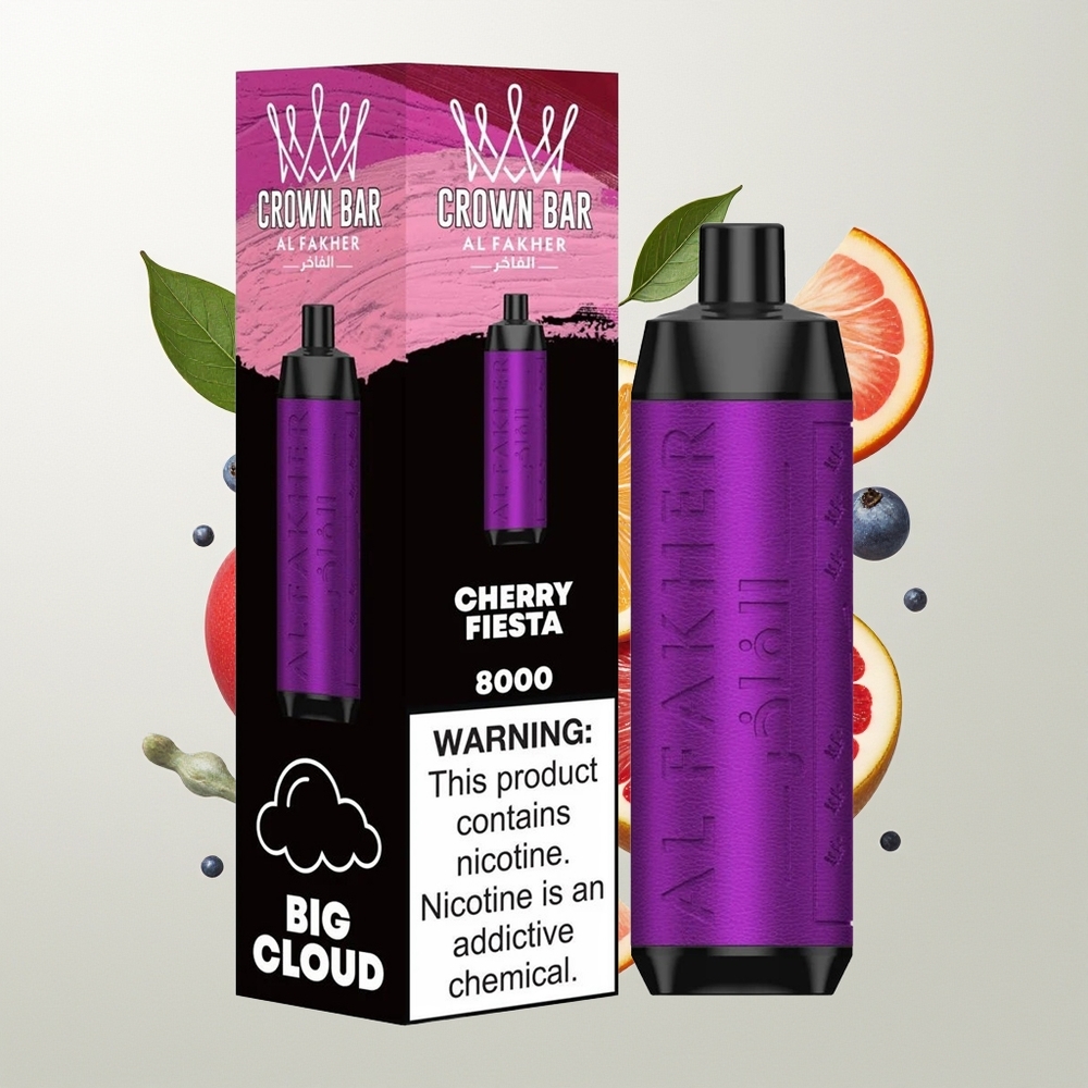 Al Fakher Crown Bar 8000 Crystal Jednokratna Vape Trešnja Fiesta 18ml 5mg