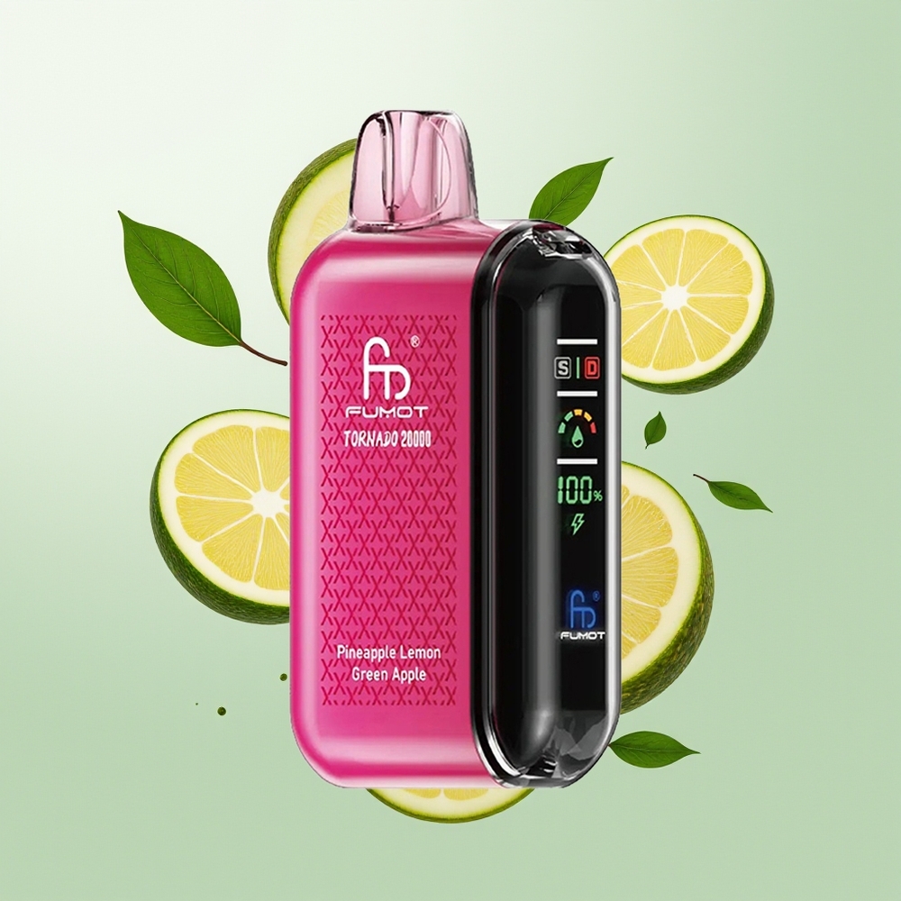 Fumot Tornado 20000 Pufova Ananas Limun Zeleno Jabuka Dual Mesh Smart Display