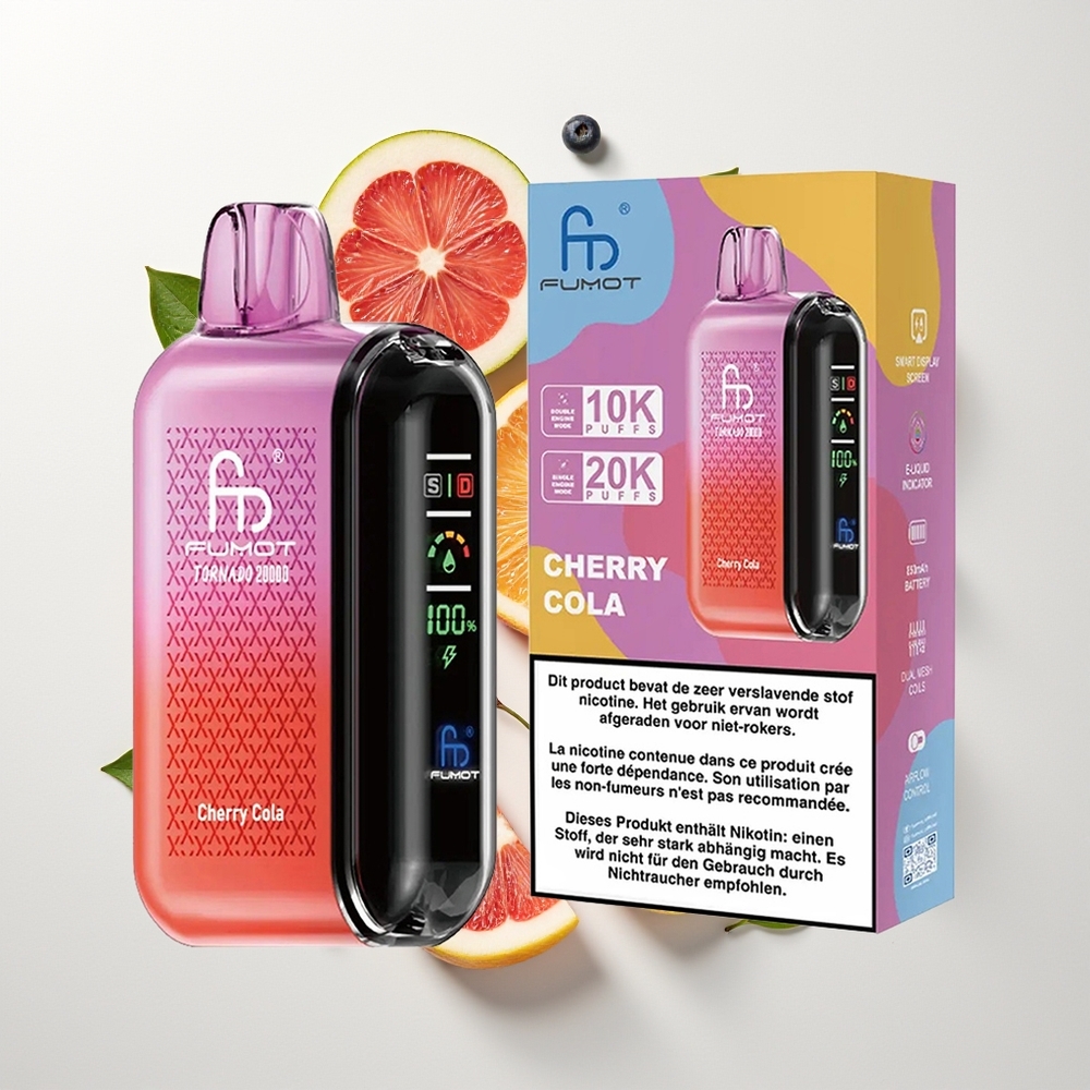 Fumot Tornado 20000 Pufova Dual Mesh Višnja Kola Smart Display