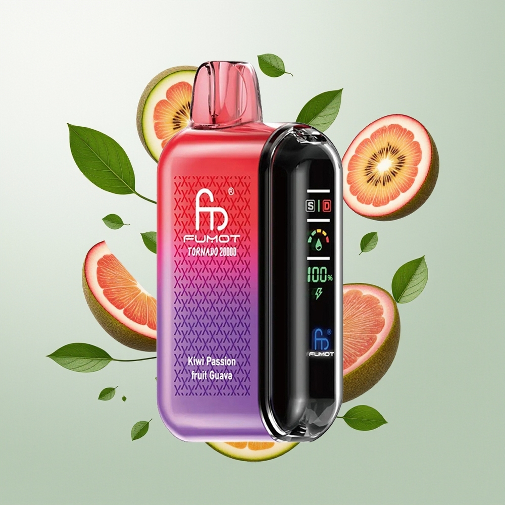 Fumot Tornado 20000 Pufova Kiwi Pasulj Guava Dual Mesh Smart Display