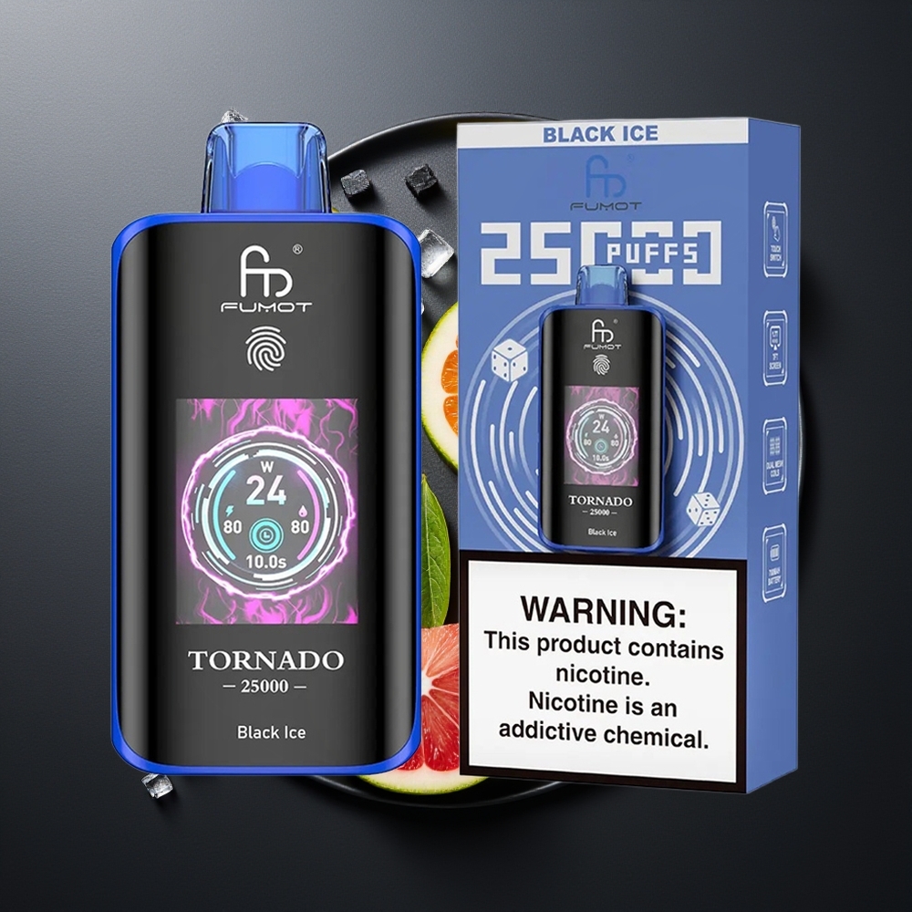 Fumot Tornado 25000 Pufova 20ml Crni Led Tip-C 700mAh