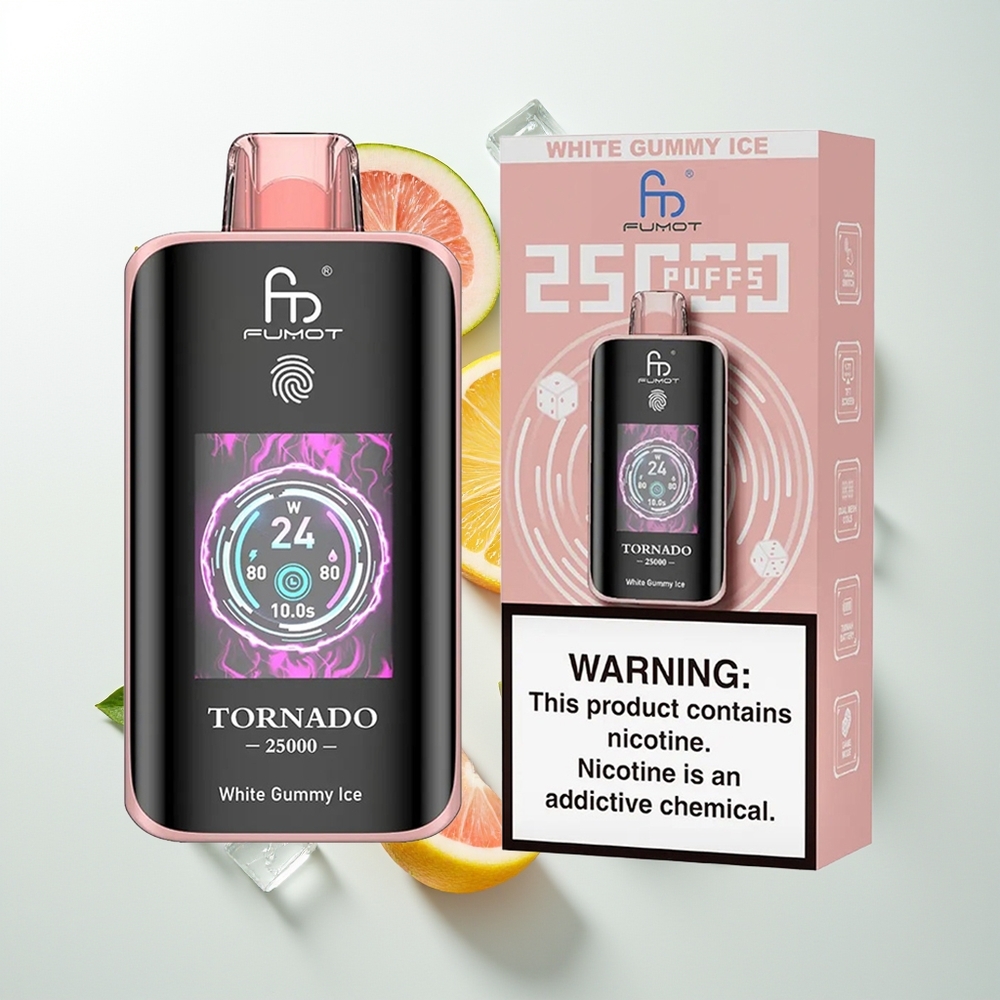 Fumot Tornado 25000 Pufova Beli Gumi Led 20ml 700mAh