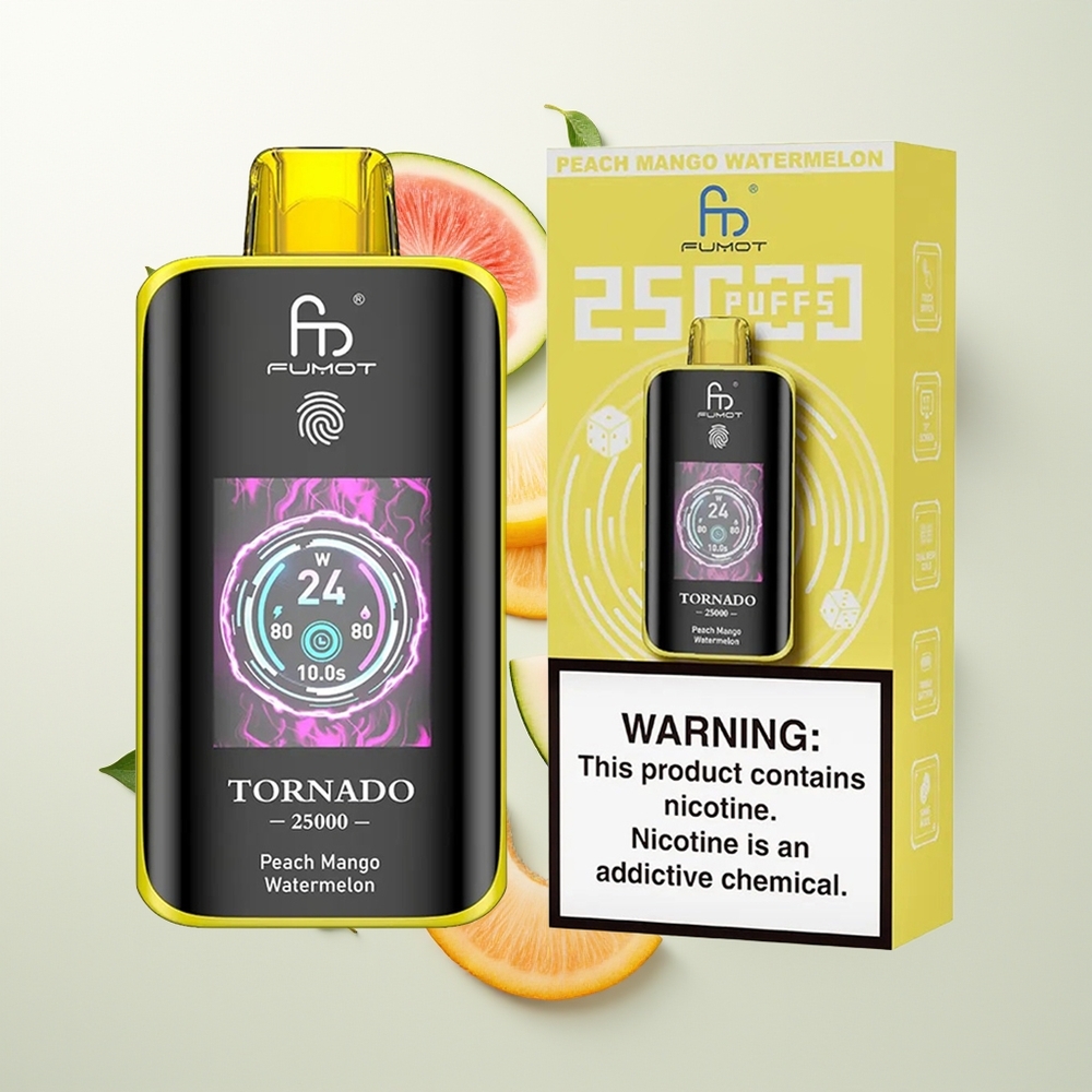 Fumot Tornado 25000 Pufova HD Ekran 700mAh Brestika Mango Lubenica