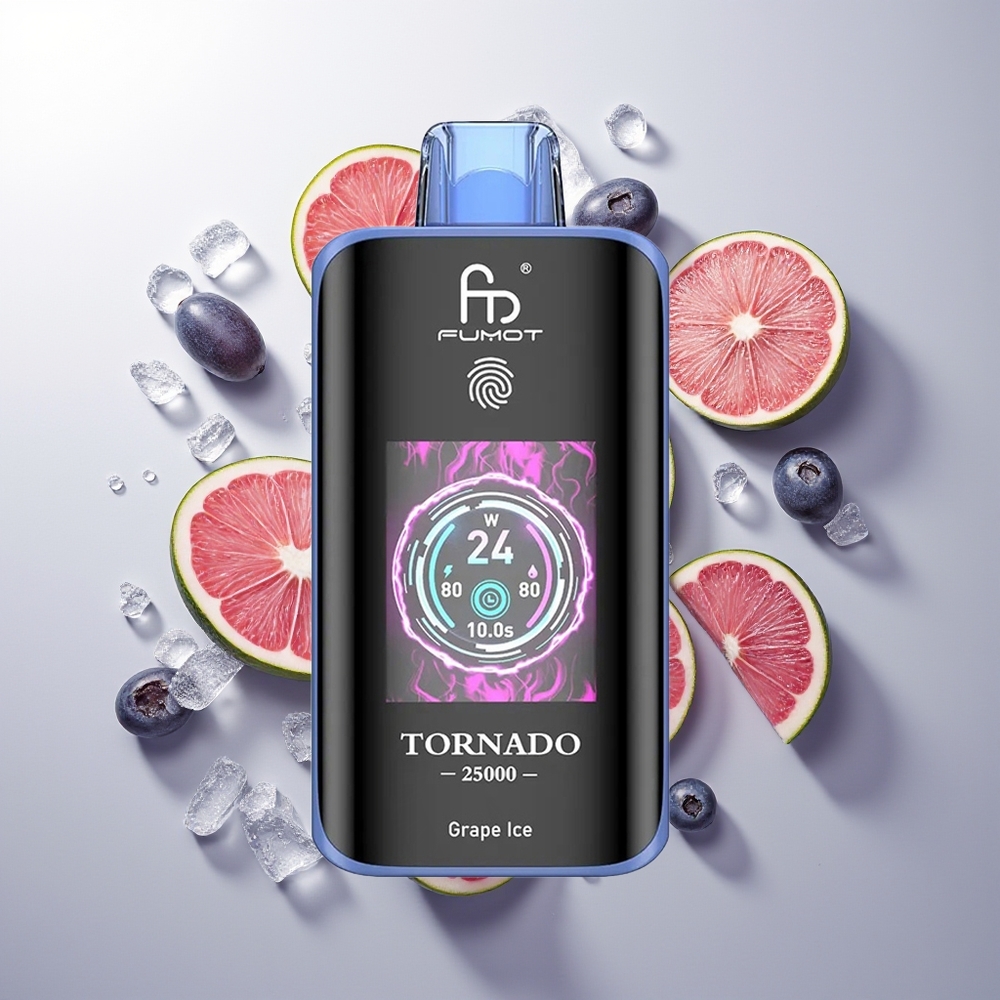 Fumot Tornado 25000 Pufova HD Ekran Grožđe Led 700mAh Baterija