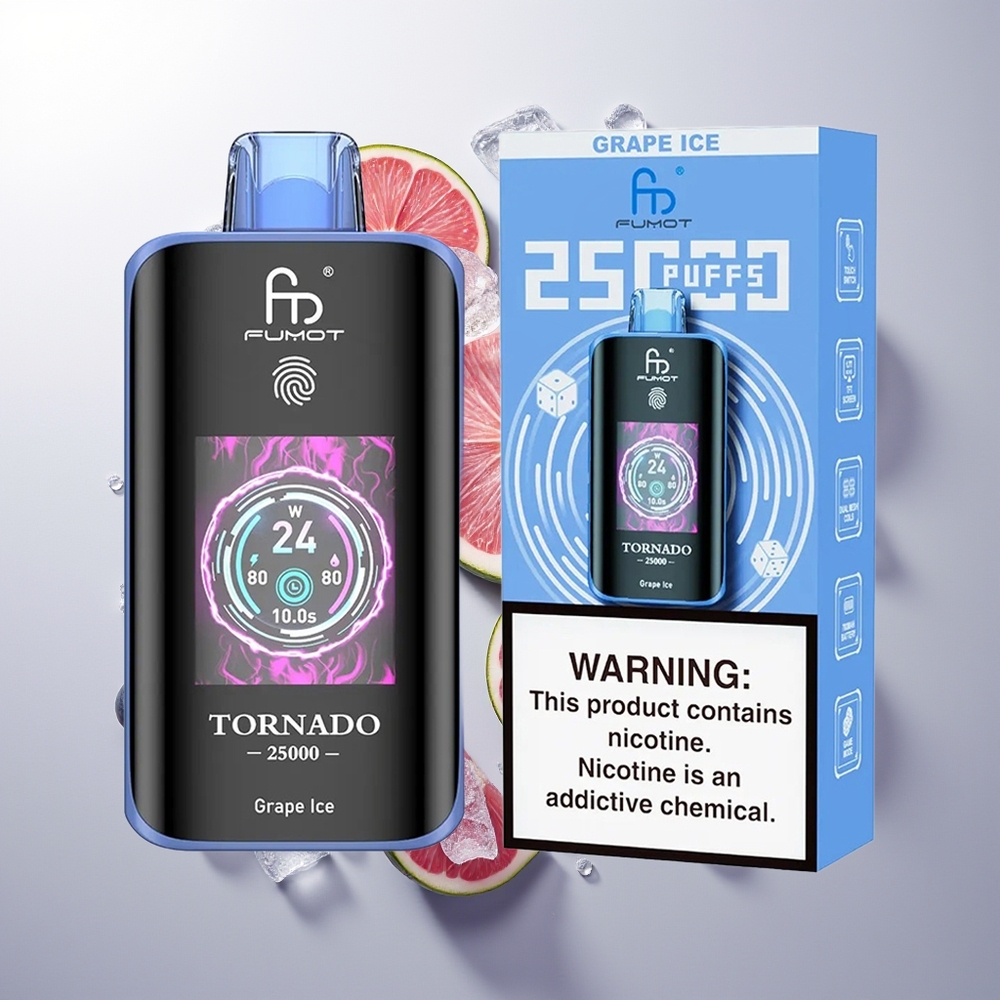 Fumot Tornado 25000 Pufova HD Ekran Grožđe Led 700mAh Baterija