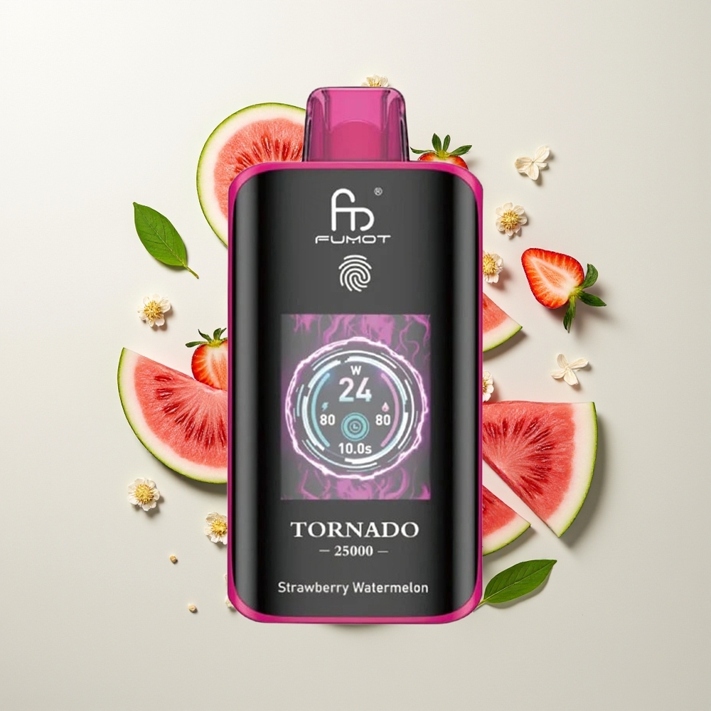 Fumot Tornado 25000 Pufova Jagoda Lubenica HD Ekran 700mAh Baterija