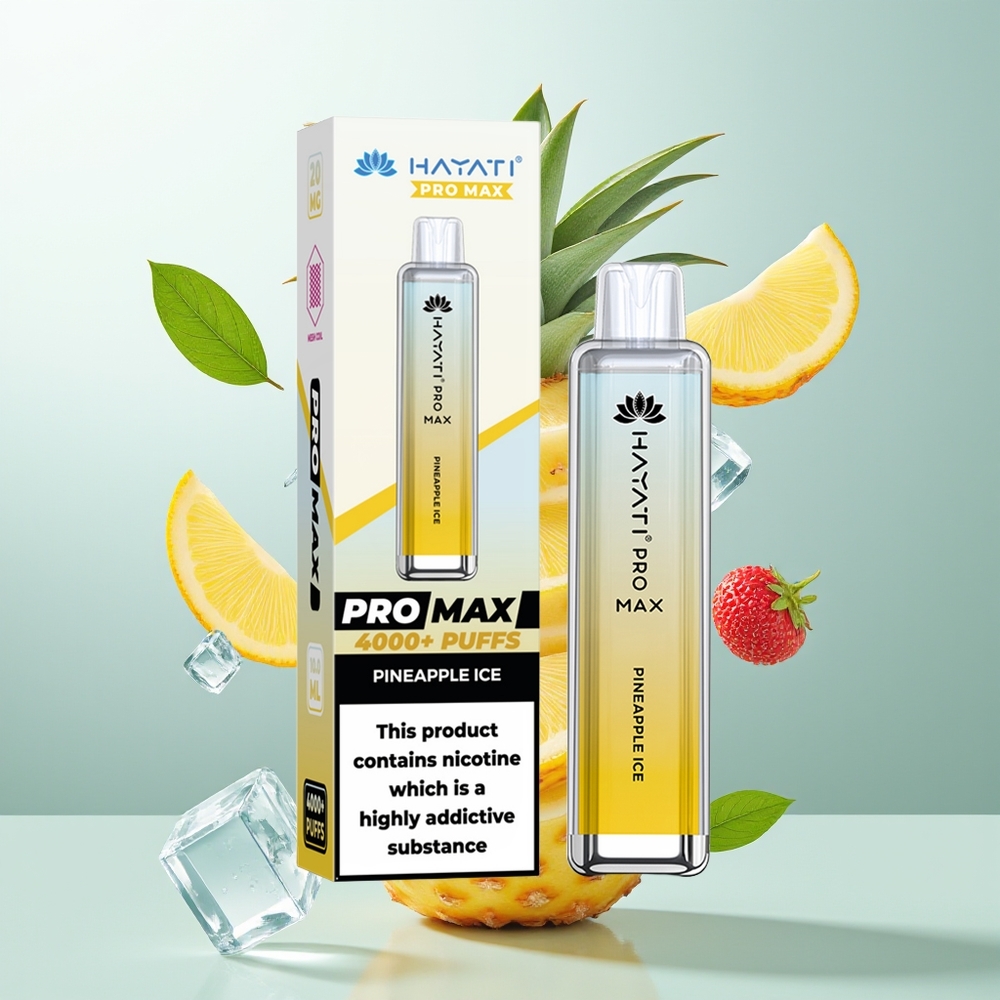 Hayati Pro Max 4000 Pufova Једнократна вејп Ananas Led