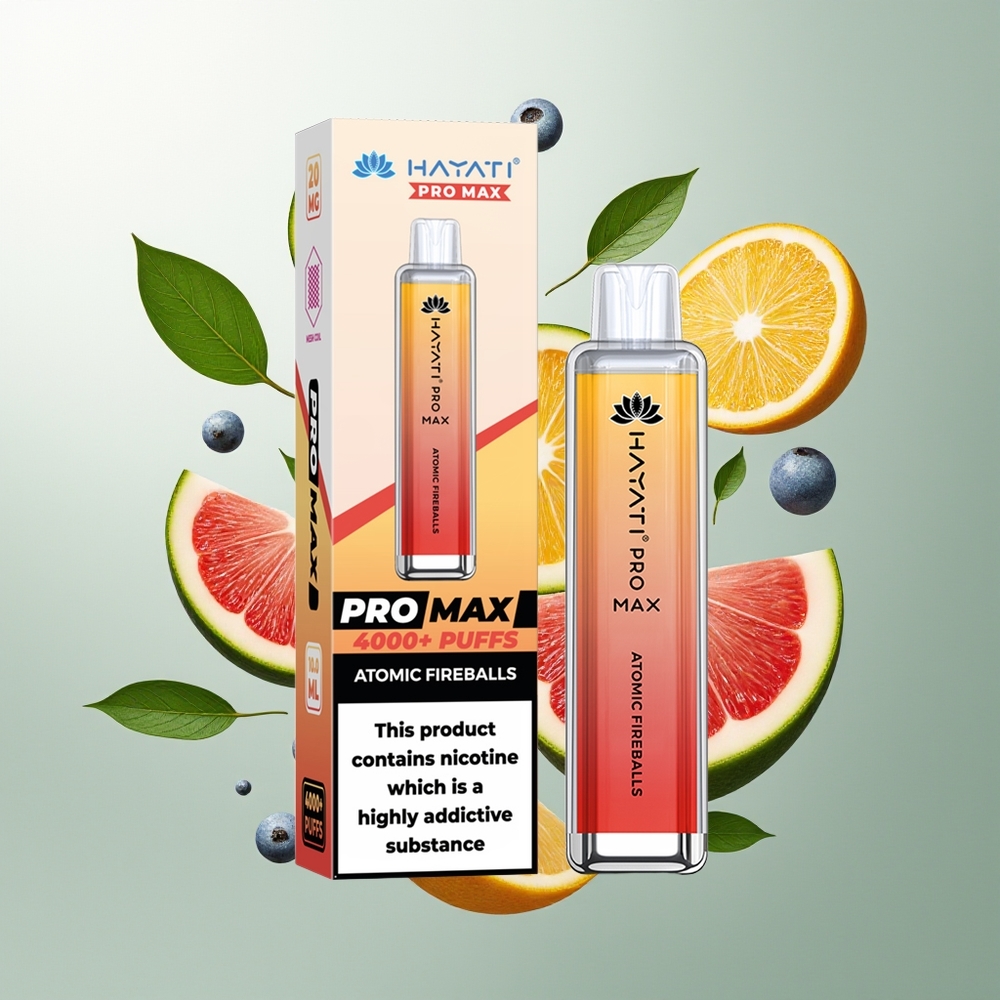 Hayati Pro Max 4000 Pufova Једнократна вејп Atomske Vatrene Kugle 2ml 5%