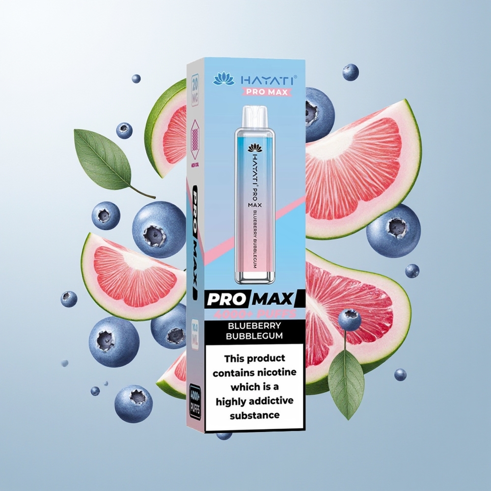 Hayati Pro Max 4000 Pufova Једнократна вејп Borovnica Žvakaća Guma Dual 1.1 Ohm Mesh