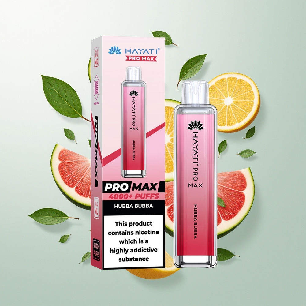 Hayati Pro Max 4000 Pufova Једнократна вејп Hubba Bubba 2% 5% Nikotin