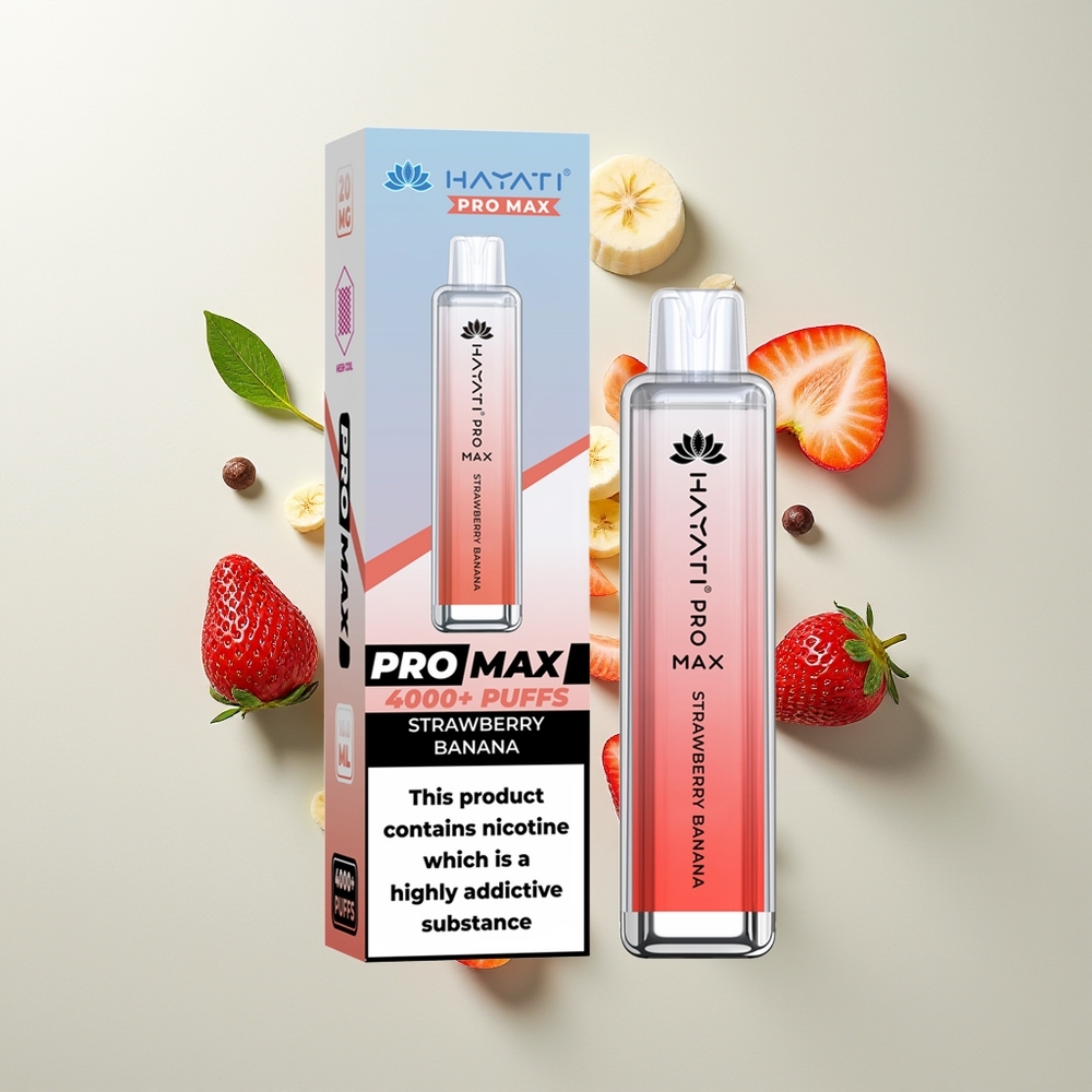 Hayati Pro Max 4000 Pufova Једнократна вејп Jagoda Banana 2ml 5% Nicotine
