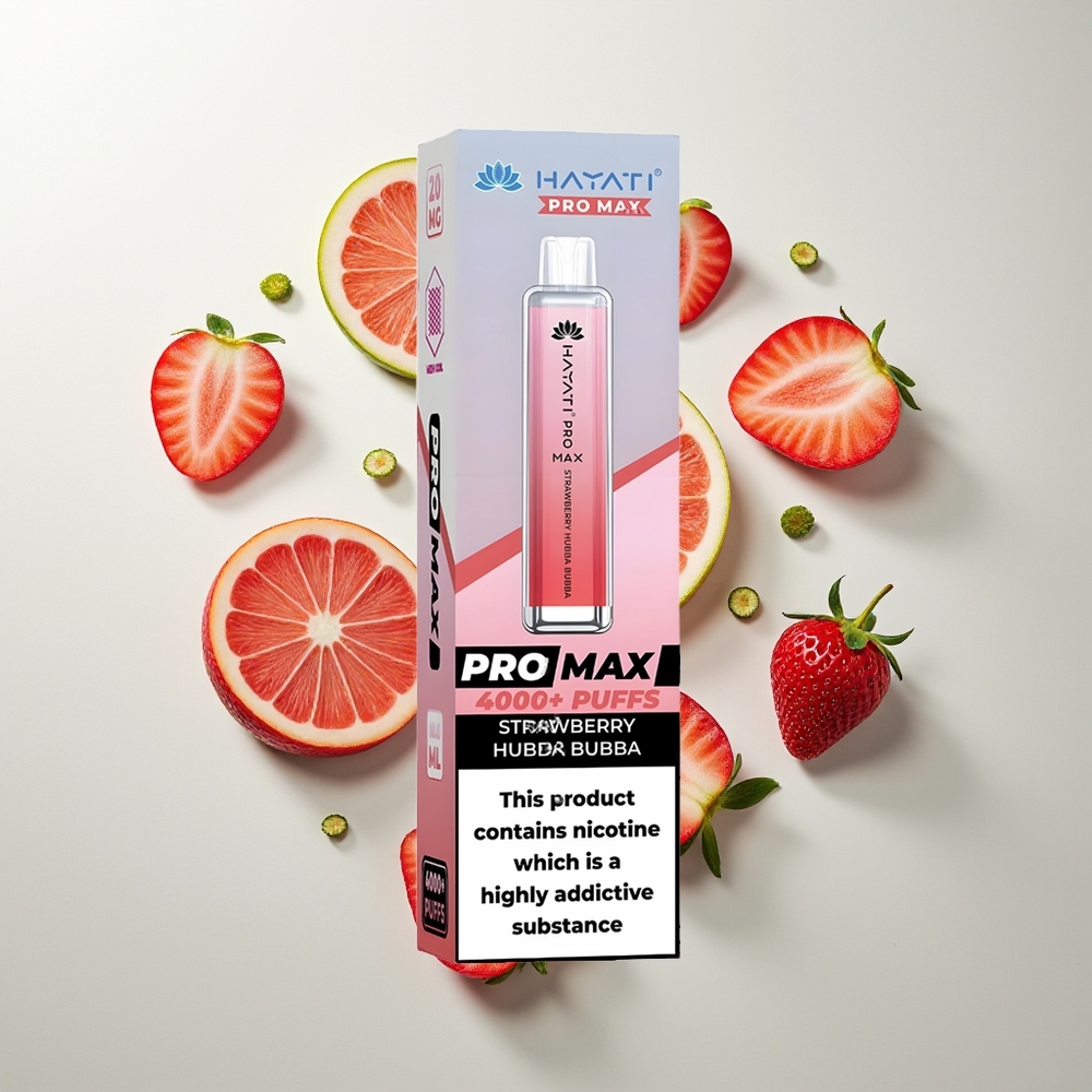 Hayati Pro Max 4000 Pufova Једнократна вејп Jagoda Hubba Bubba 2% 1400mAh