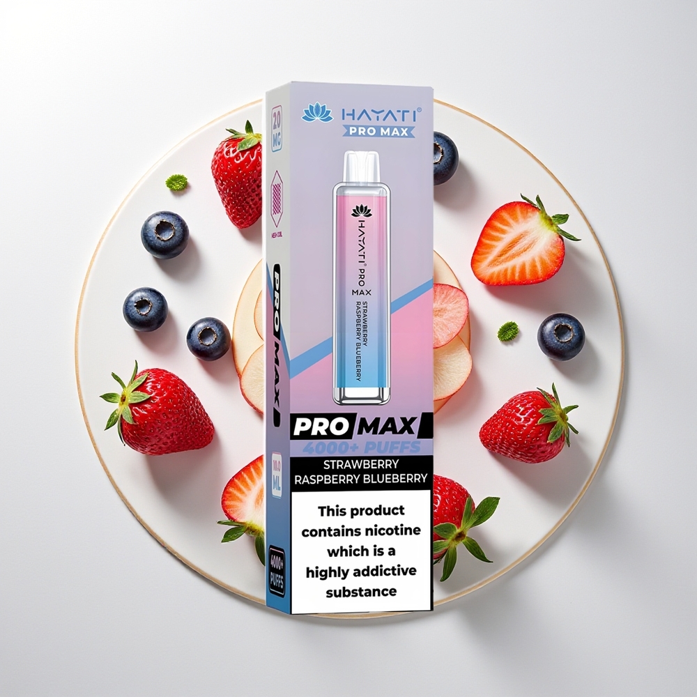 Hayati Pro Max 4000 Pufova Једнократна вејп Jagoda Malina Borovnica 1400mAh 5%