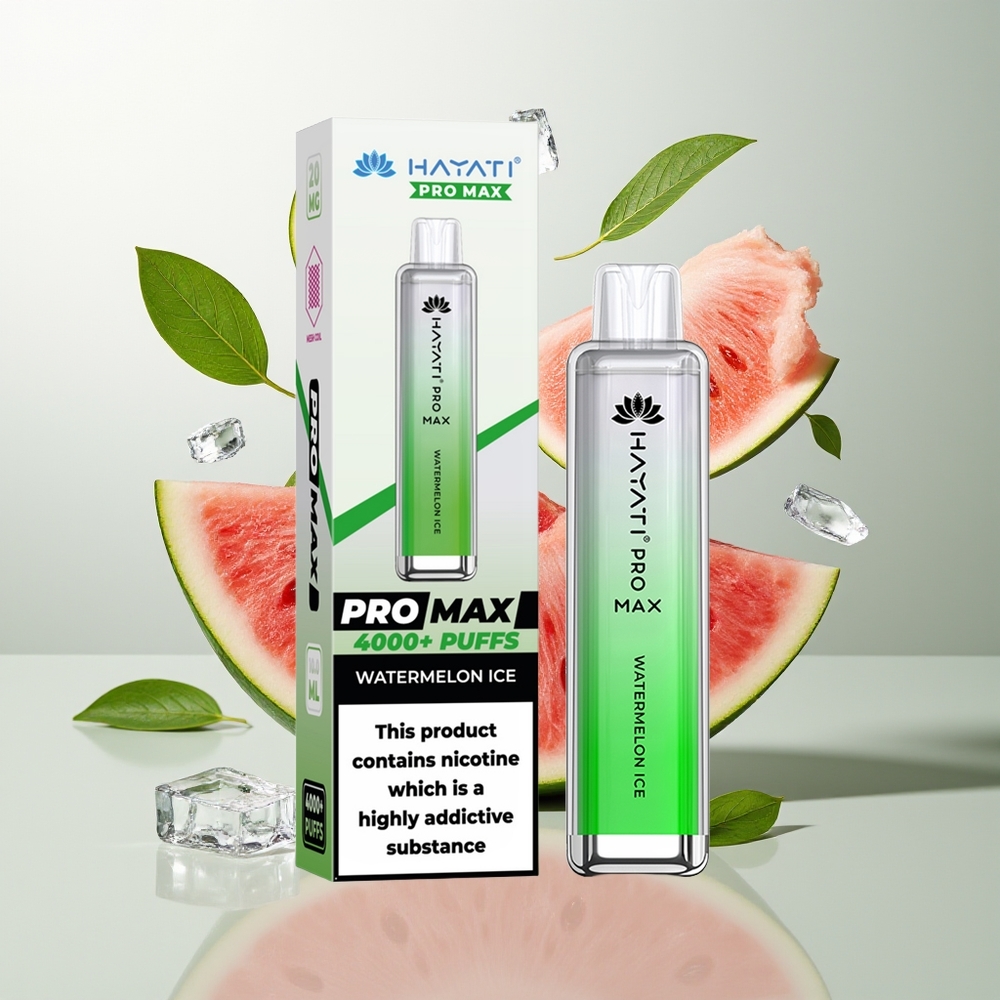 Hayati Pro Max 4000 Pufova Једнократна вејп Lubenica Led 2% 5% Nicotine