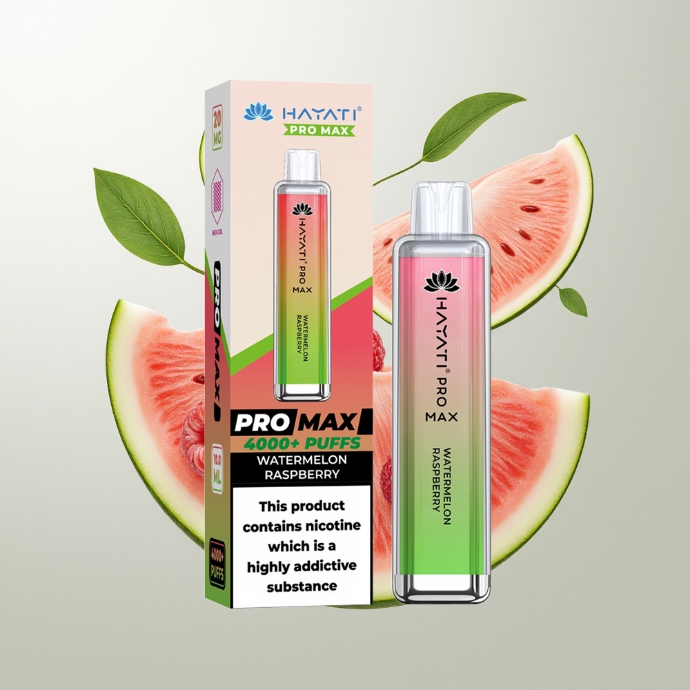 Hayati Pro Max 4000 Pufova Једнократна вејп Lubenica Malina Rechargeable 5%
