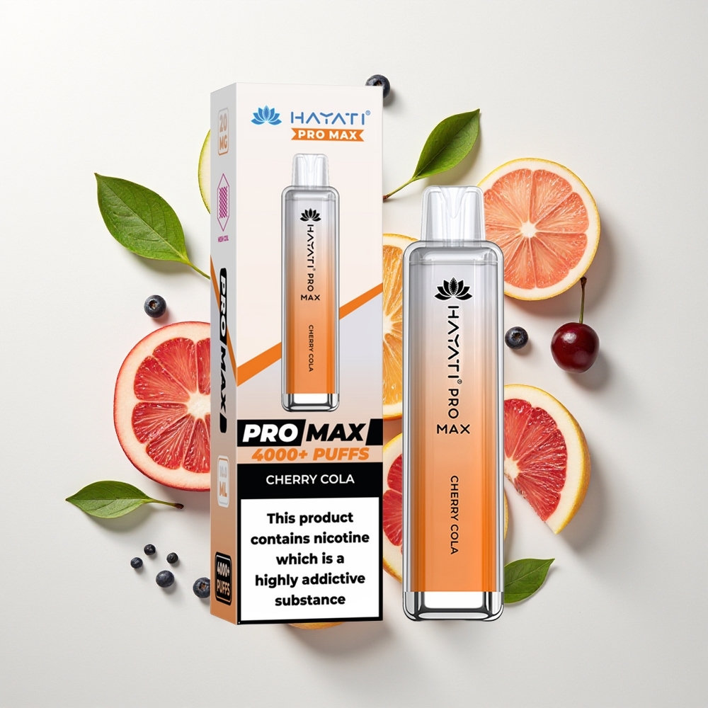Hayati Pro Max 4000 Pufova Једнократна вејп Trešnja Kola 2% 1400mAh