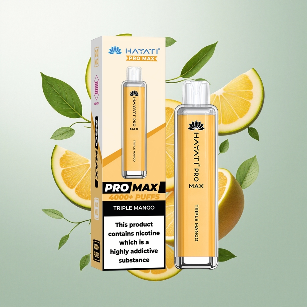 Hayati Pro Max 4000 Pufova Једнократна вејп Trostruki Mango 5% Nicotine 1400mAh