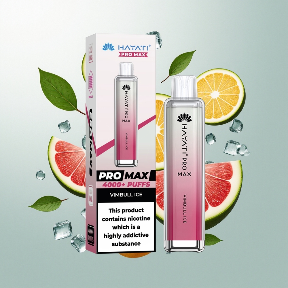 Hayati Pro Max 4000 Pufova Једнократна вејп Vimbull Led sa 2% Nikotina