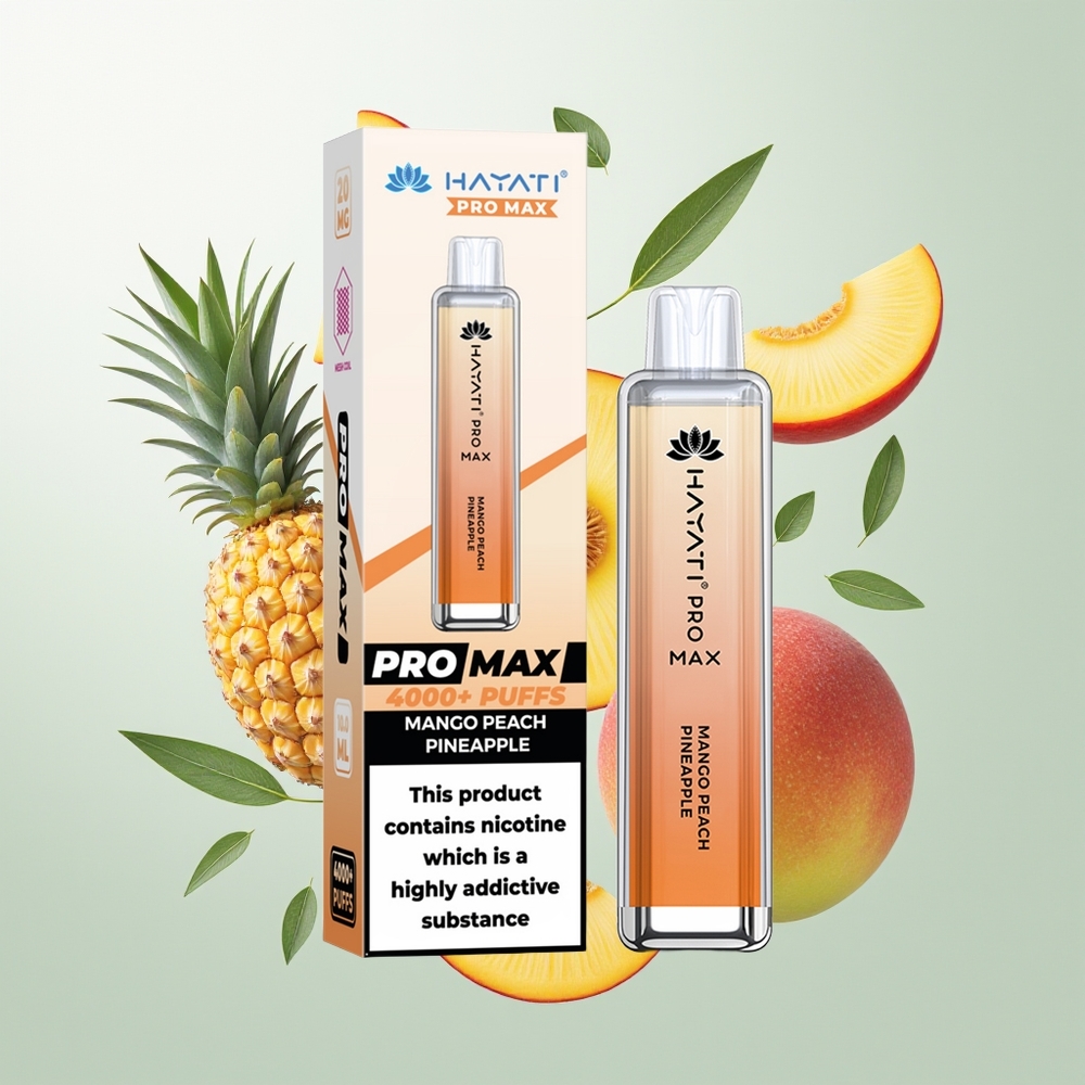 Hayati Pro Max 4000 Puni Једнократна вејп Mango Breskva Ananas 5% 1400mAh