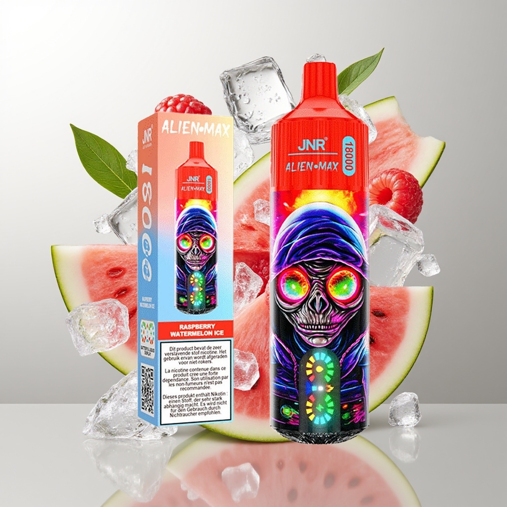 JNR Alien Max 18000 Puffs Dual Mesh Malina Lubenica Led