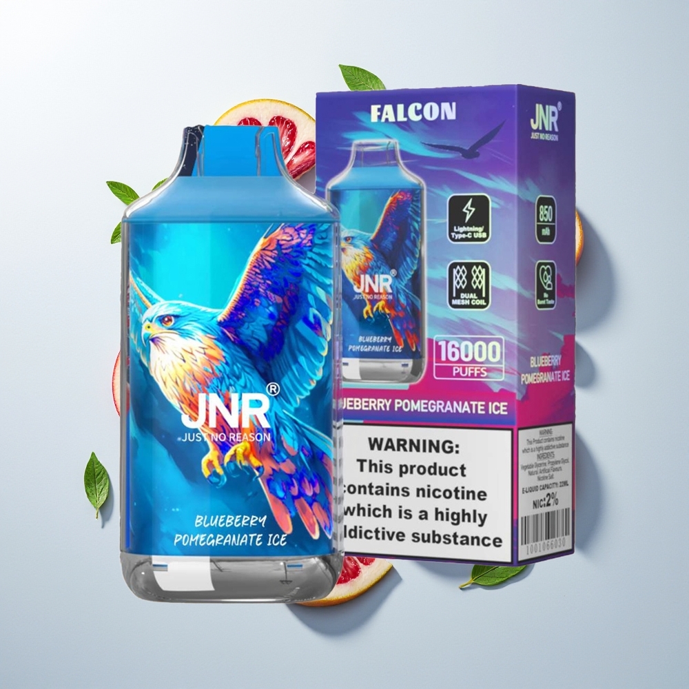 JNR Falcon 16000 Puffs Boronica Narandža Led Dual Mesh Coil