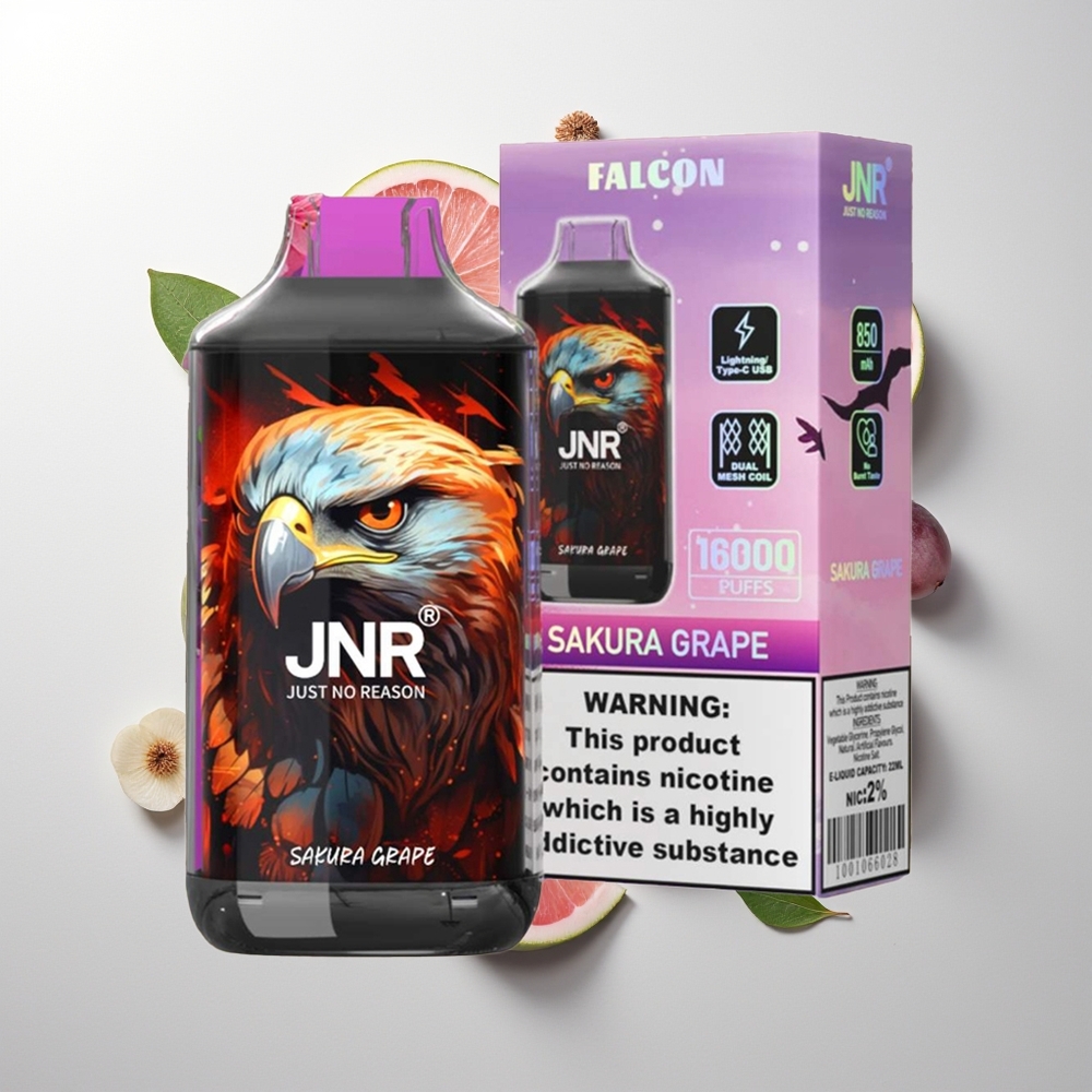 JNR Falcon 16000 Puffs Двоструки Mrežasti Coil Сакура Грожђе