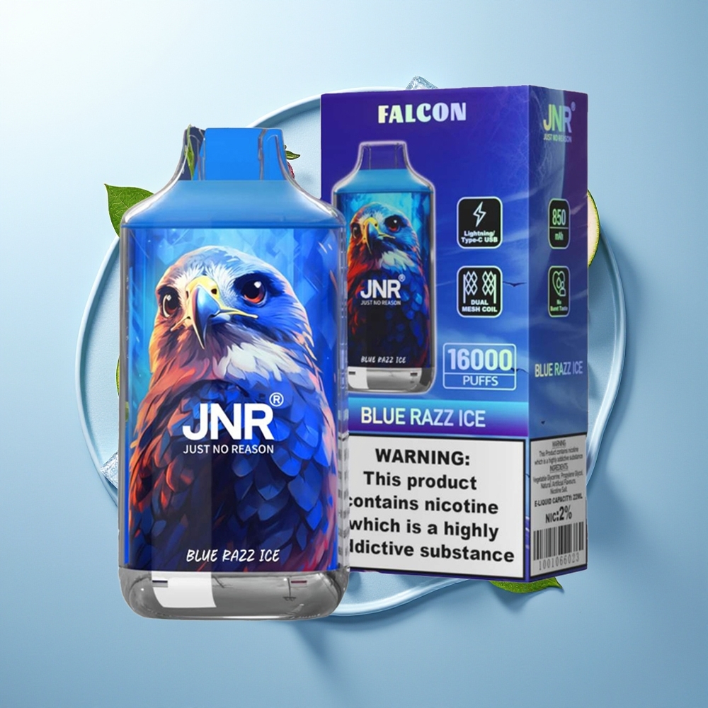 JNR Falcon 16000 Pufova Једнократна вејп Plava Malina Led Dual Mesh Coil