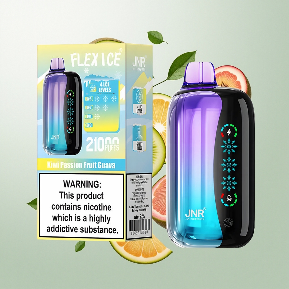 JNR Flex Ice 21000 Pufova Једнократна вејп Kiwi Pasulj Guava Ice Adjustable Touch Screen