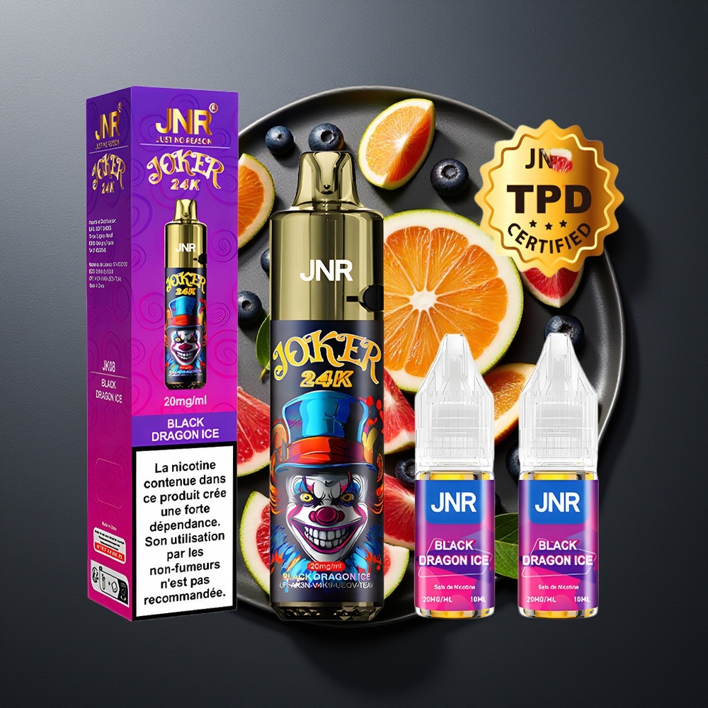 JNR Joker 24000 Pufova Crni Zmaj Led 2% Nikotin 800mAh