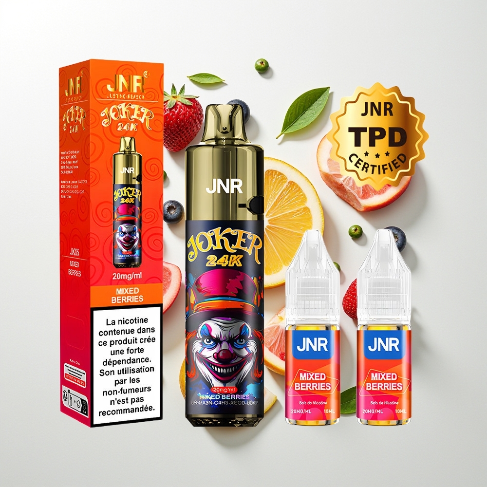 JNR Joker 24K Pufova Једнократна вејп Mešano Voće 2% Nikotin 800mAh Baterija
