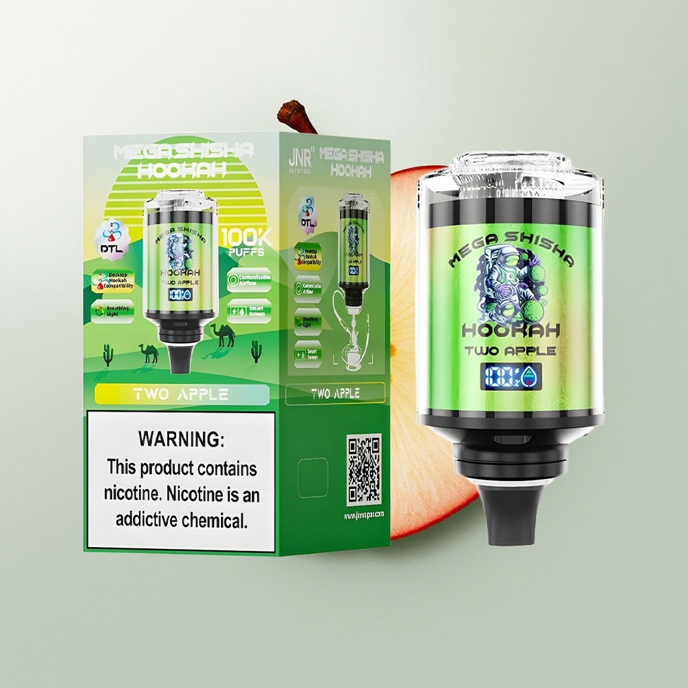 JNR Mega Shisha Hookah 100K 2200mAh Interactive Smart Apple