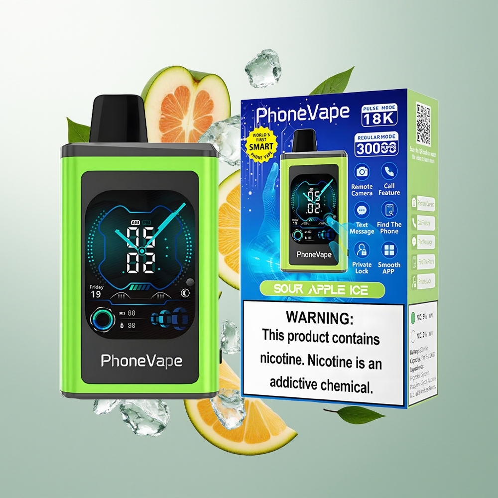 JNR PhoneVape 30000 pufova Dispozabil Vape Kisela Jabuka Led 850mAh Turbo