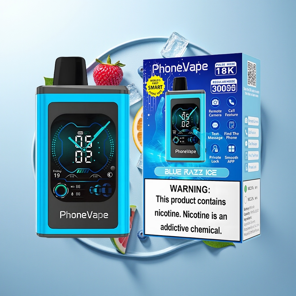 JNR PhoneVape 30000 pufova Једнократна вејп Plava Malina Led 850mAh Type-C