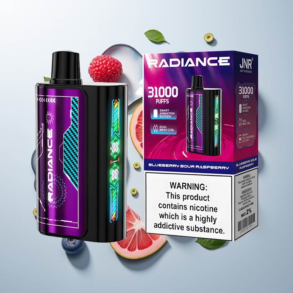 JNR Radiance 31000 Pufova Једнократна вејп Borovnica-Kisela Malina Dual Mesh Coil