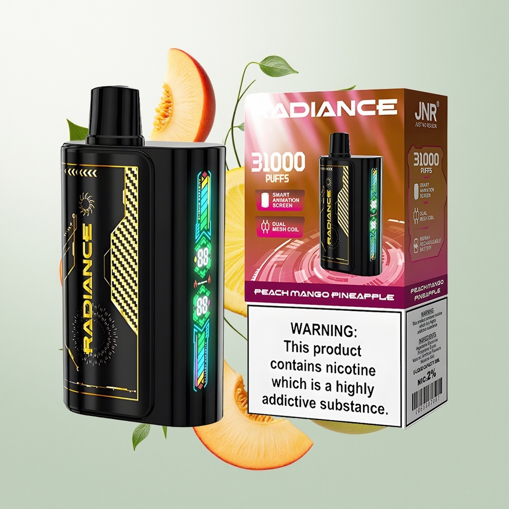 JNR Radiance 31000 Pufova Једнократна вејп Breskva Mango Ananas 28ml Dual Mesh