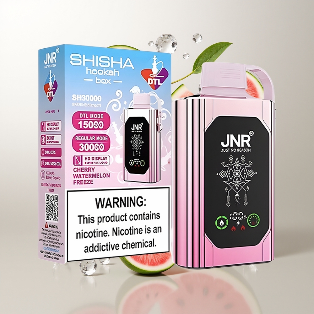 JNR Shisha Hookah Box 20500 Puffs Dual Mesh Cherry Watermelon Freeze
