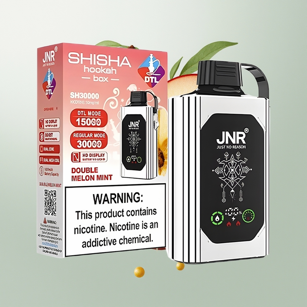 JNR Shisha Hookah Box 20500 Puffs Dvostruka Jabuka HD Display Dual Mesh Coil