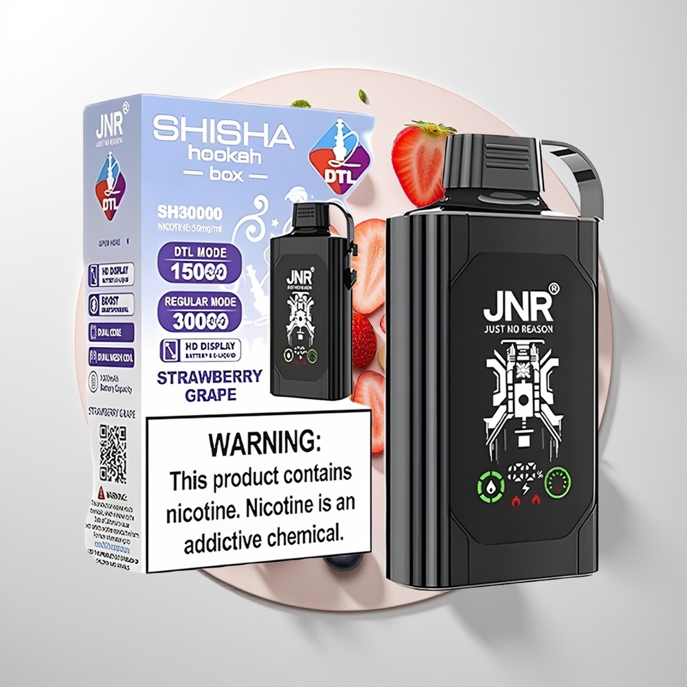 JNR Shisha Hookah Box 20500 Puffs Jagoda Groždje Dual Mesh Coil