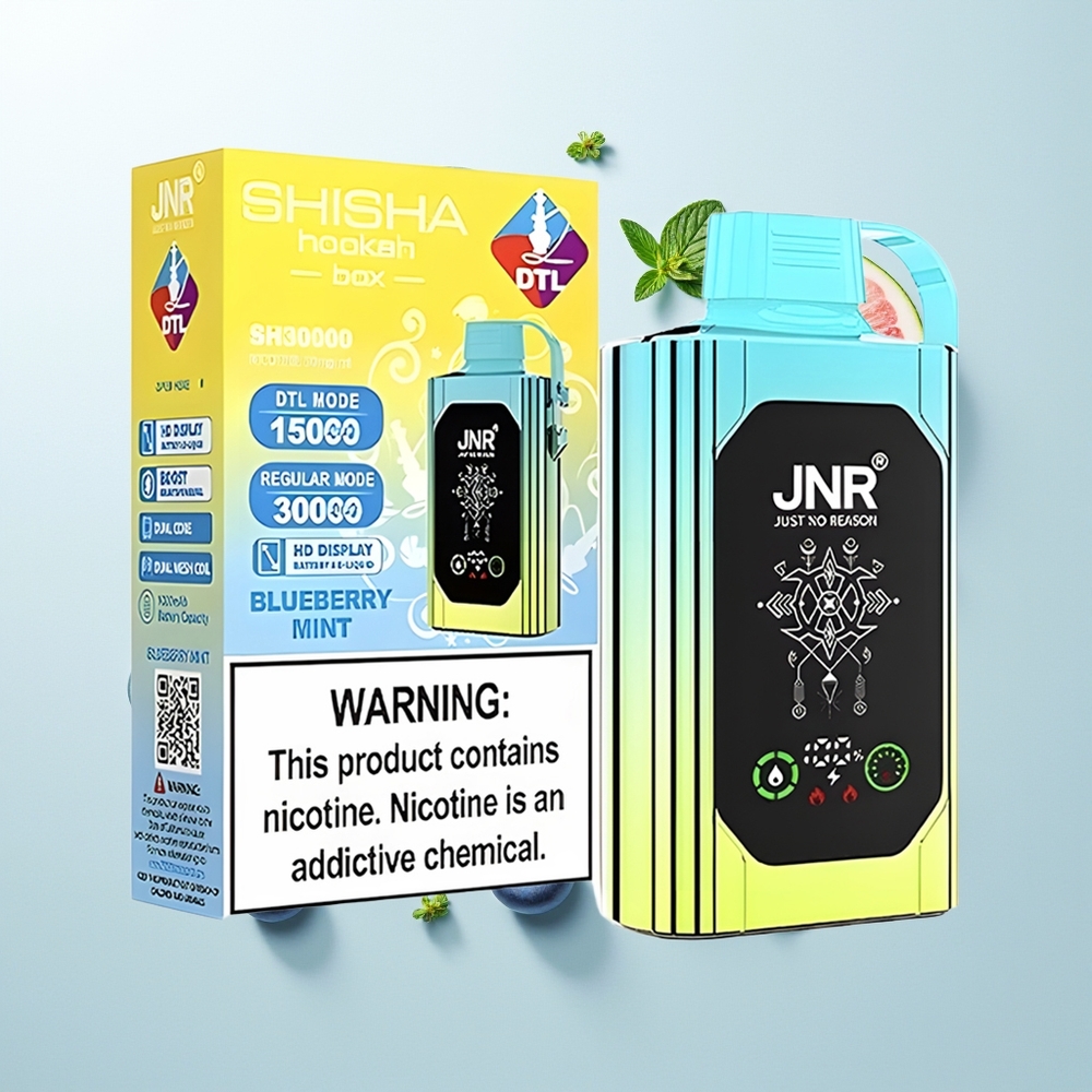 JNR Shisha Hookah Box 20500 Pufova Dual Mesh Borovnica Mentol Једнократна вејп