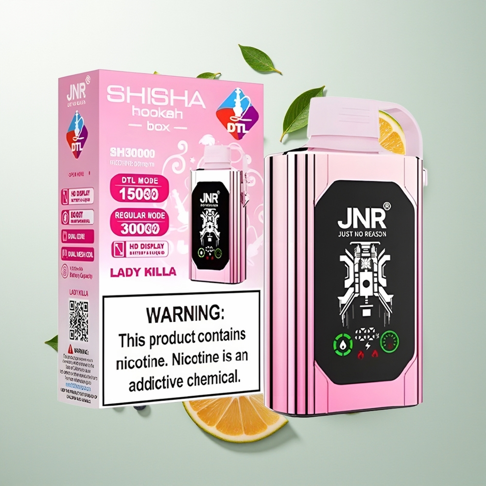JNR Shisha Hookah Box 20500 Pufova Dual Mesh Lady Killa 25ml