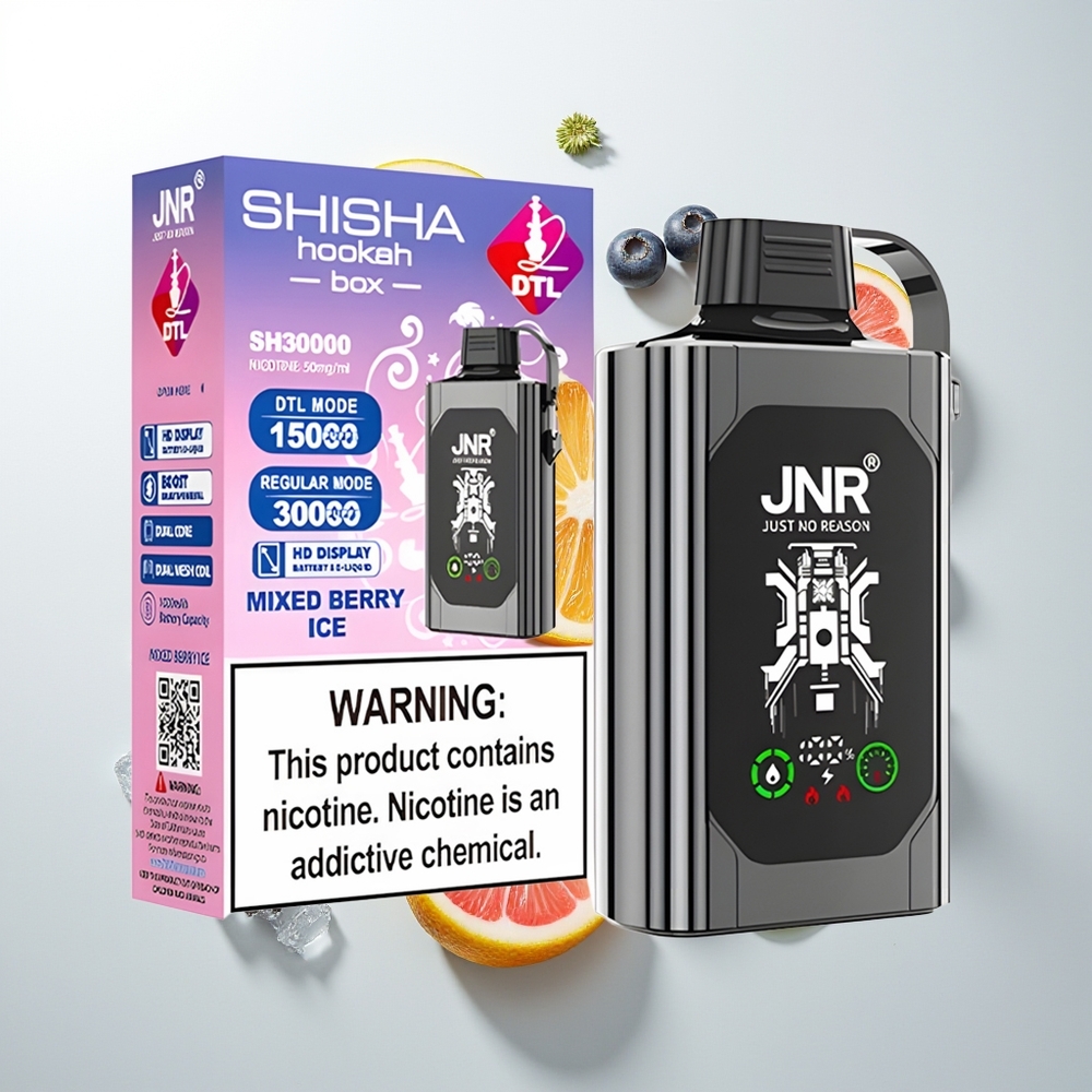JNR Shisha Hookah Box 20500 Pufova Dual Mesh Једнократна вејп Mešane Bobice Led
