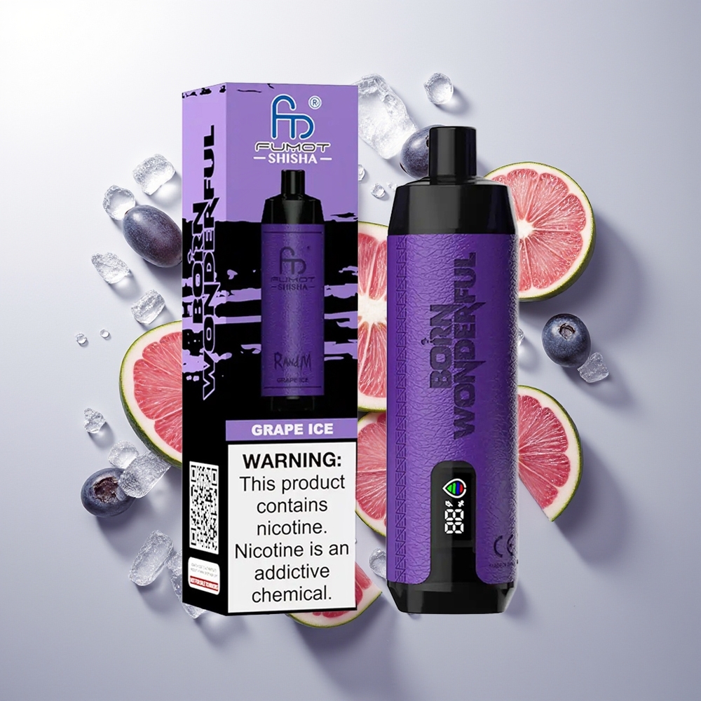 RandM Fumot Shisha 10000 Puffs 18ml Једнократна вејп Ledva Grožđe Led