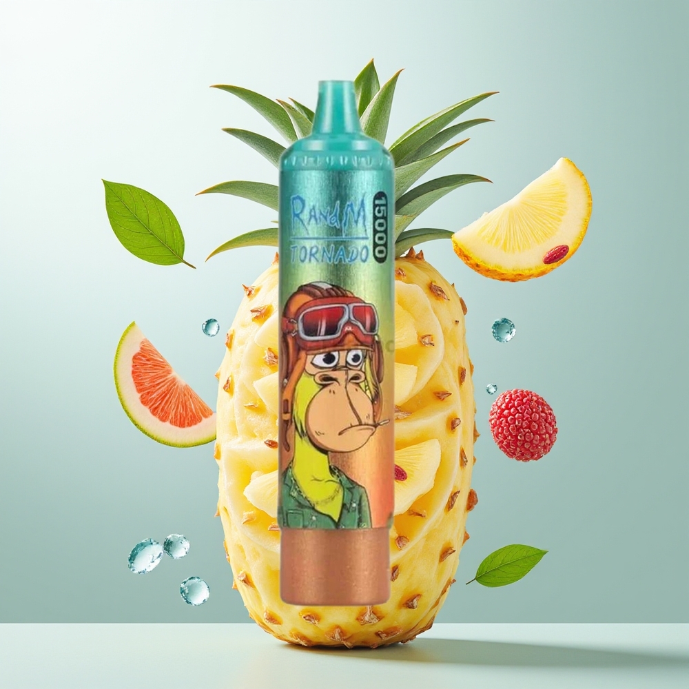 RandM Fumot Tornado 15000 Pufova Iced Ananas LCD Tip-C