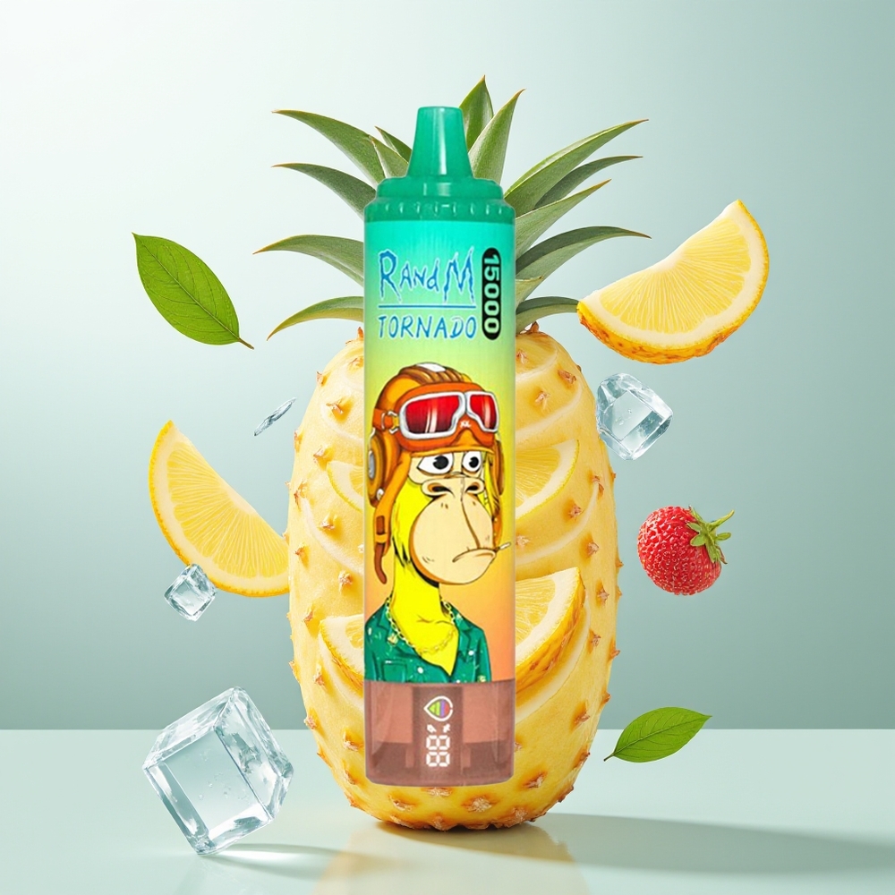 RandM Fumot Tornado 15000 Pufova USB-C Ananas Led Једнократна вејп